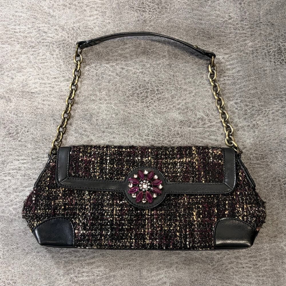 Vintage Worthington Tweed Chain Shoulder Bag